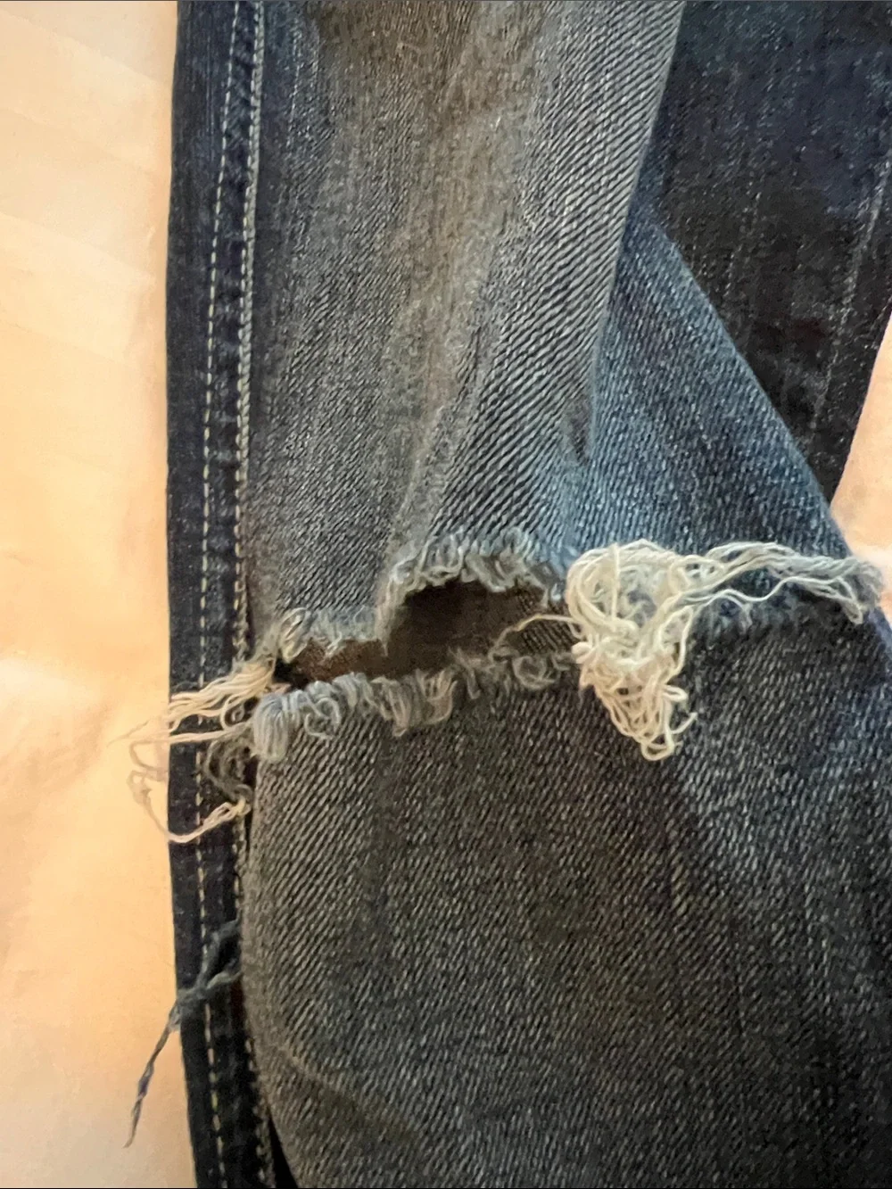 7 For All Mankind Dark Blue Denim Bootcut Jeans with Embellished Back Pocket